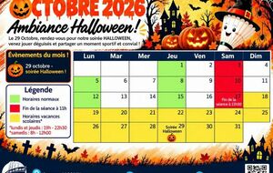 Horaire des sessions d'octobre