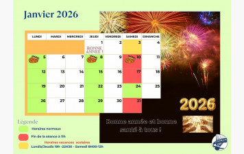 🕙 Informations – Horaires des sessions de Janvier