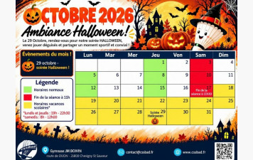 Horaire des sessions d'octobre