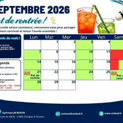 Horaires des sessions de Septembre