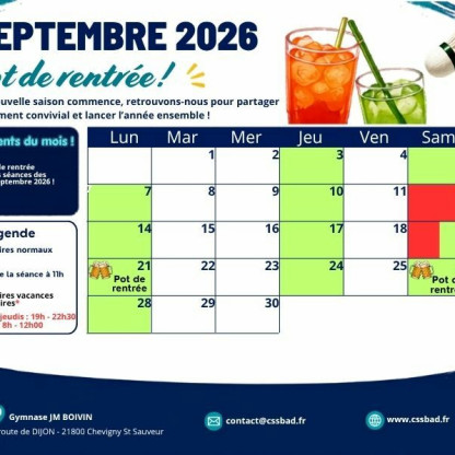 Calendrier du mois